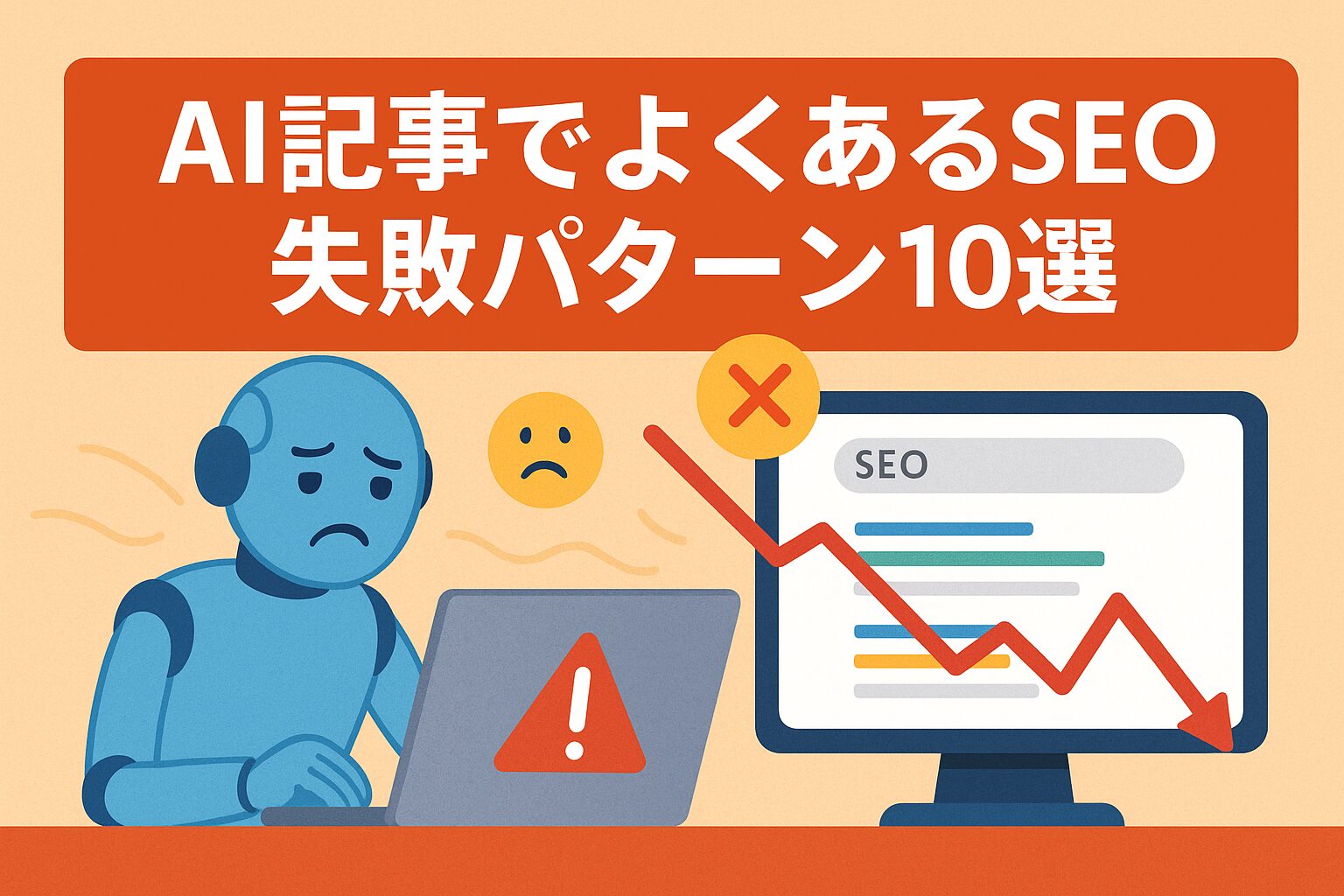 「AI記事でよくあるSEO失敗パターン10選」サムネイル
