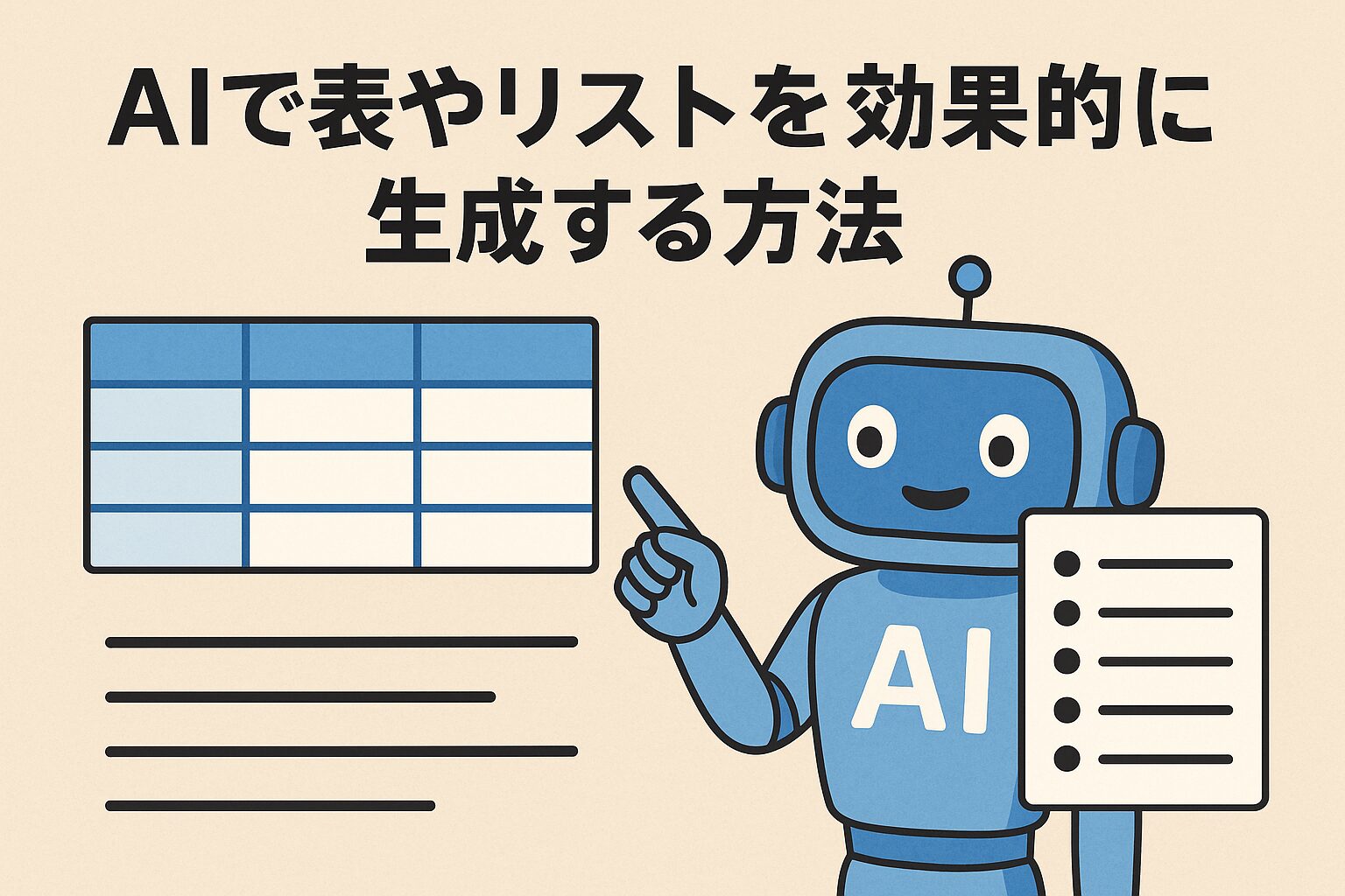 「AIで表やリストを効果的に生成する方法」のサムネイル