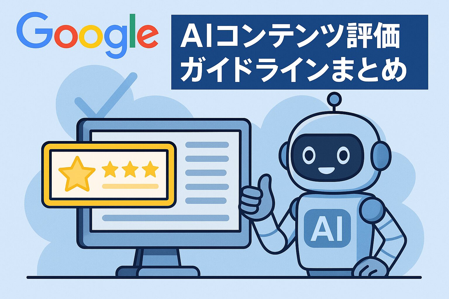 「GoogleのAIコンテンツ評価ガイドラインまとめ」サムネイル